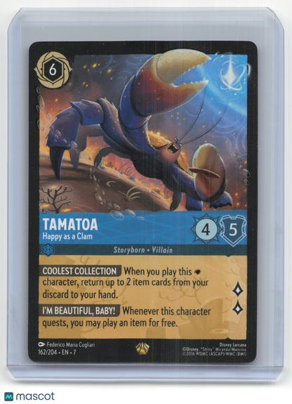 2025 Lorcana Tamatoa, Happy as a Clam #162 Archazia's Island Legendary Non-Foil