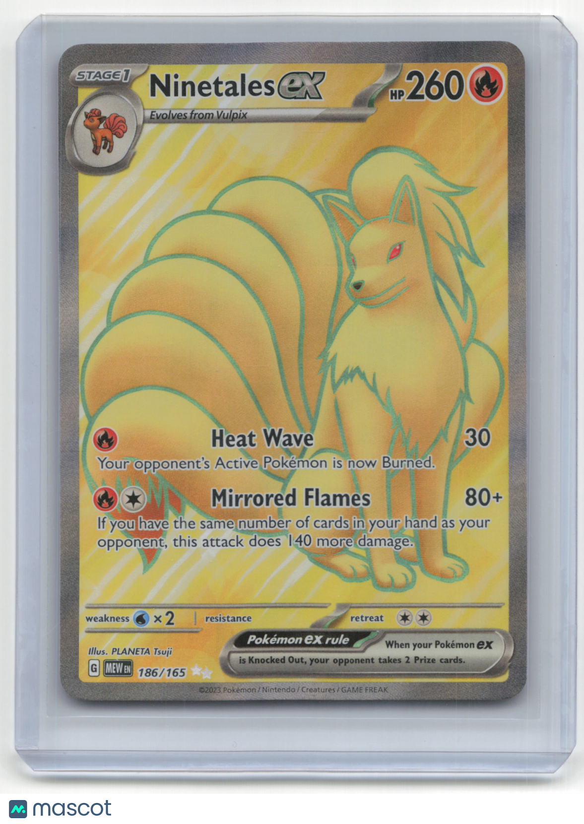 2023 Ninetales EX Pokemon 151 #186/165 Near Mint