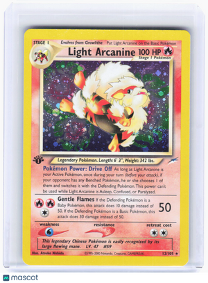 2002 Pokemon—Light Arcanine #12 Neo Destiny—Rare Holo (Swirl) (1st Edition)[HP]