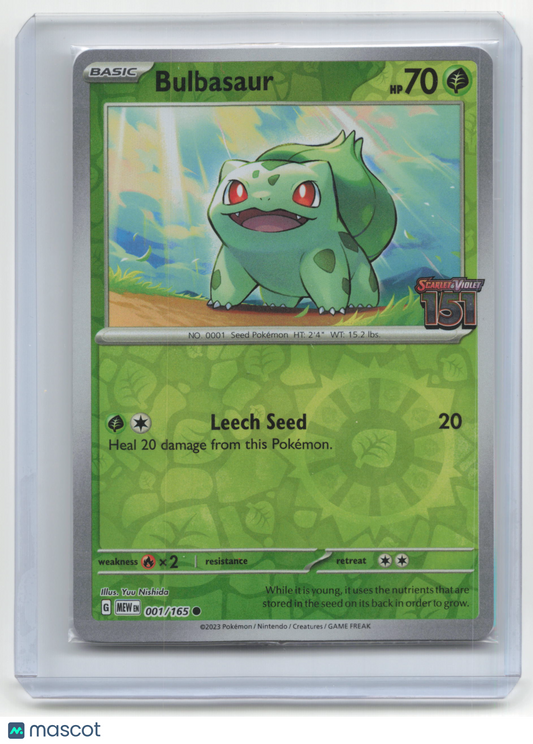2023 Pokemon TCG Bulbasaur Pokemon 151 #001/165 Stamped
