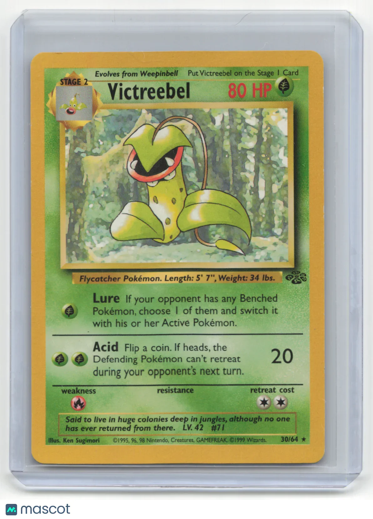1999 Pokemon Victreebel Jungle #30/64 Lightly Played Basic - Papa Joey's Collectibles