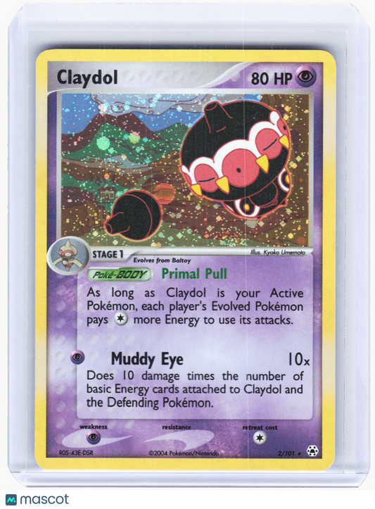2004 Pokemon—Claydol #2/101 EX Hidden Legends—Rare Holo (Swirl)