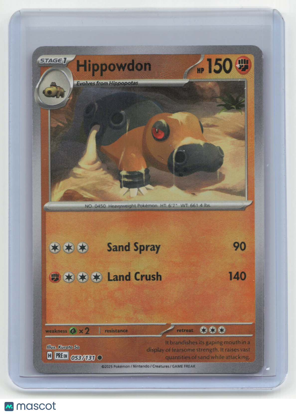 2025 Pokemon TCG Hippowdon Prismatic Evolutions #053/131 MasterBall Holo