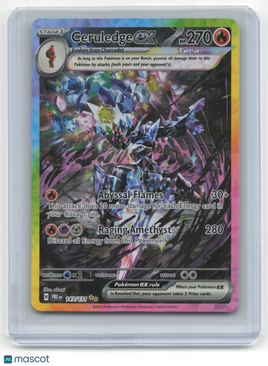 2025 Pokemon Ceruledge EX Prismatic Evolutions #147/131 Near Mint