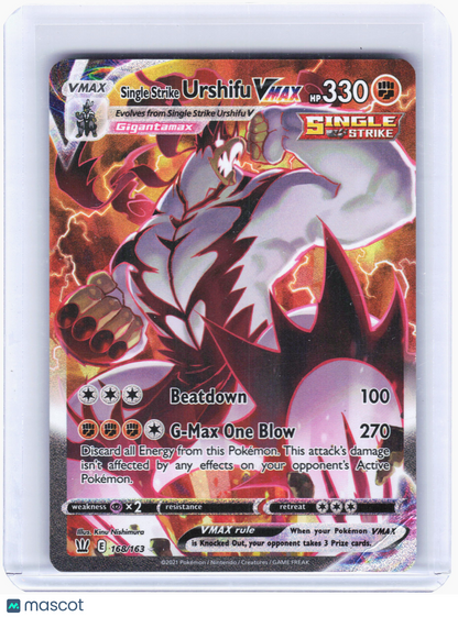 2021 Pokemon—Single Strike Urshifu VMAX #168 Battle Styles—(Alt. Art SR) [MP]