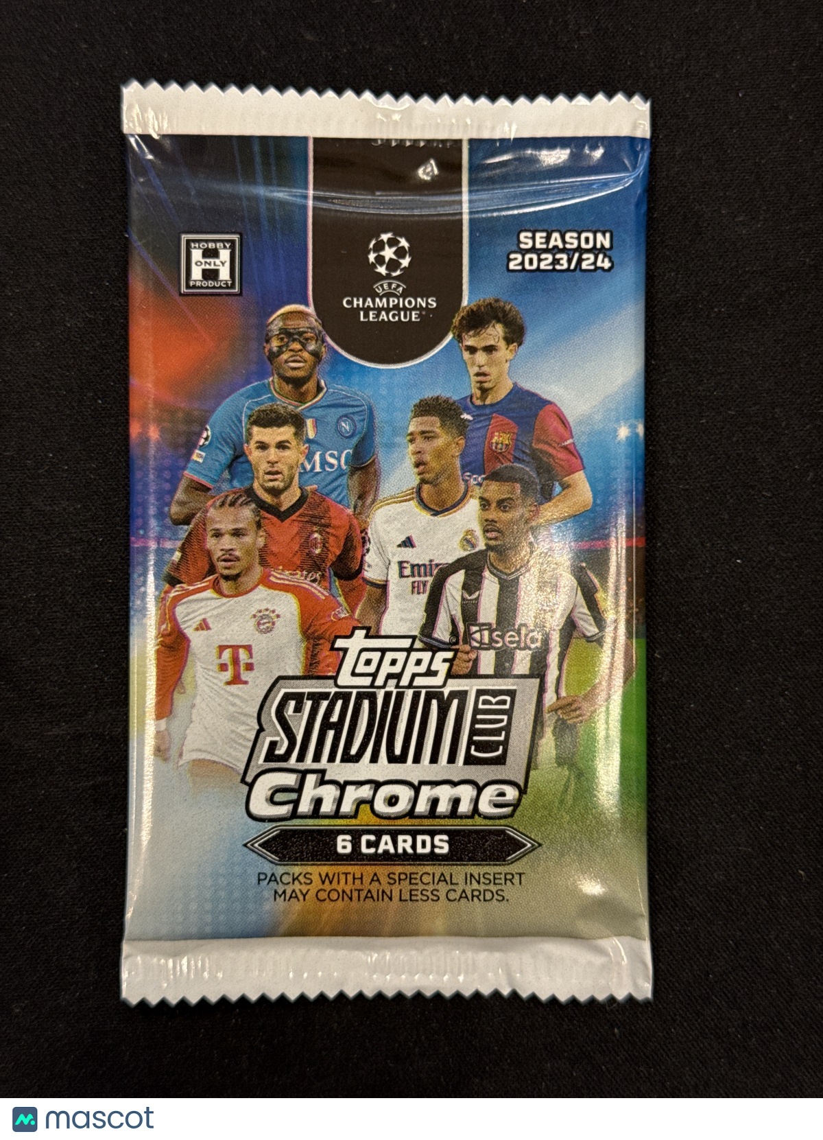 2023-24 Topps Stadium Club Chrome UEFA Champions League Soccer Hobby Pack