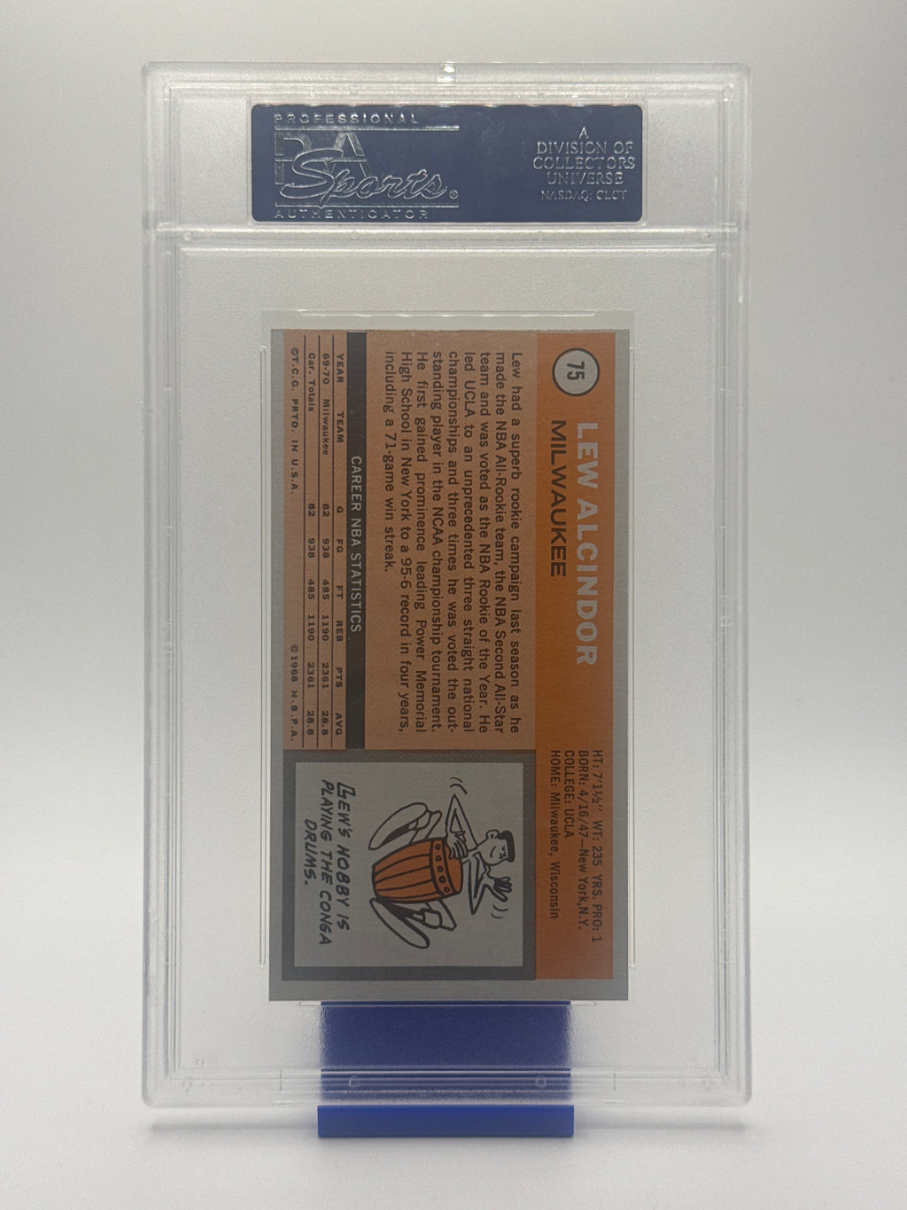 1970 Topps Basketball—Lew Alcindor #75 —PSA 5