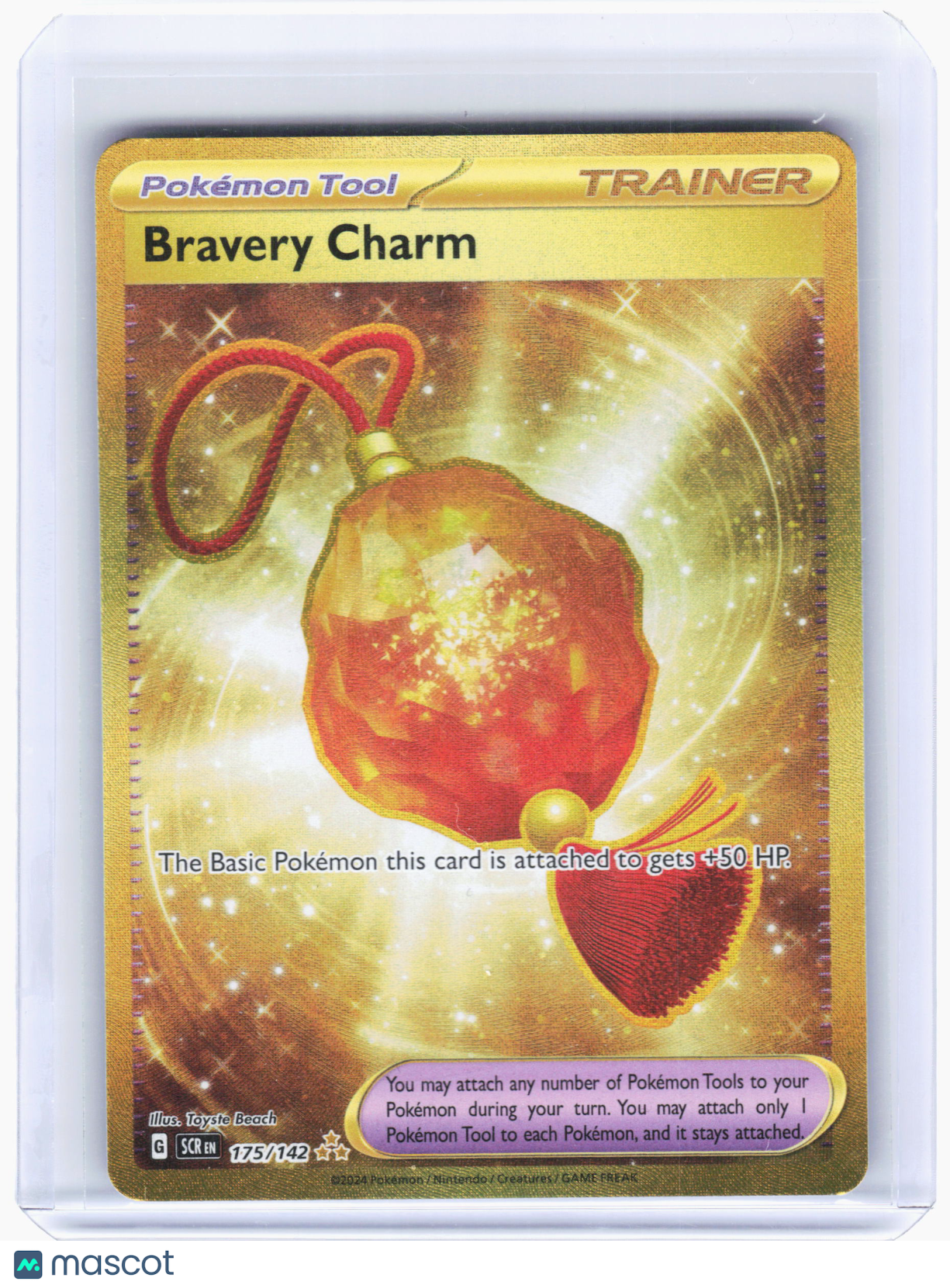 2024 Pokemon—Bravery Charm #175/142 Stellar Crown—Hyper Rare Holo