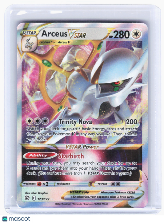 2022 Pokemon—Arceus VSTAR #123/172 Brilliant Stars—Ultra Rare Holo
