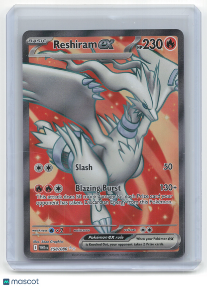 2025 Pokemon TCG—Reshiram EX #158/086 White Flare—