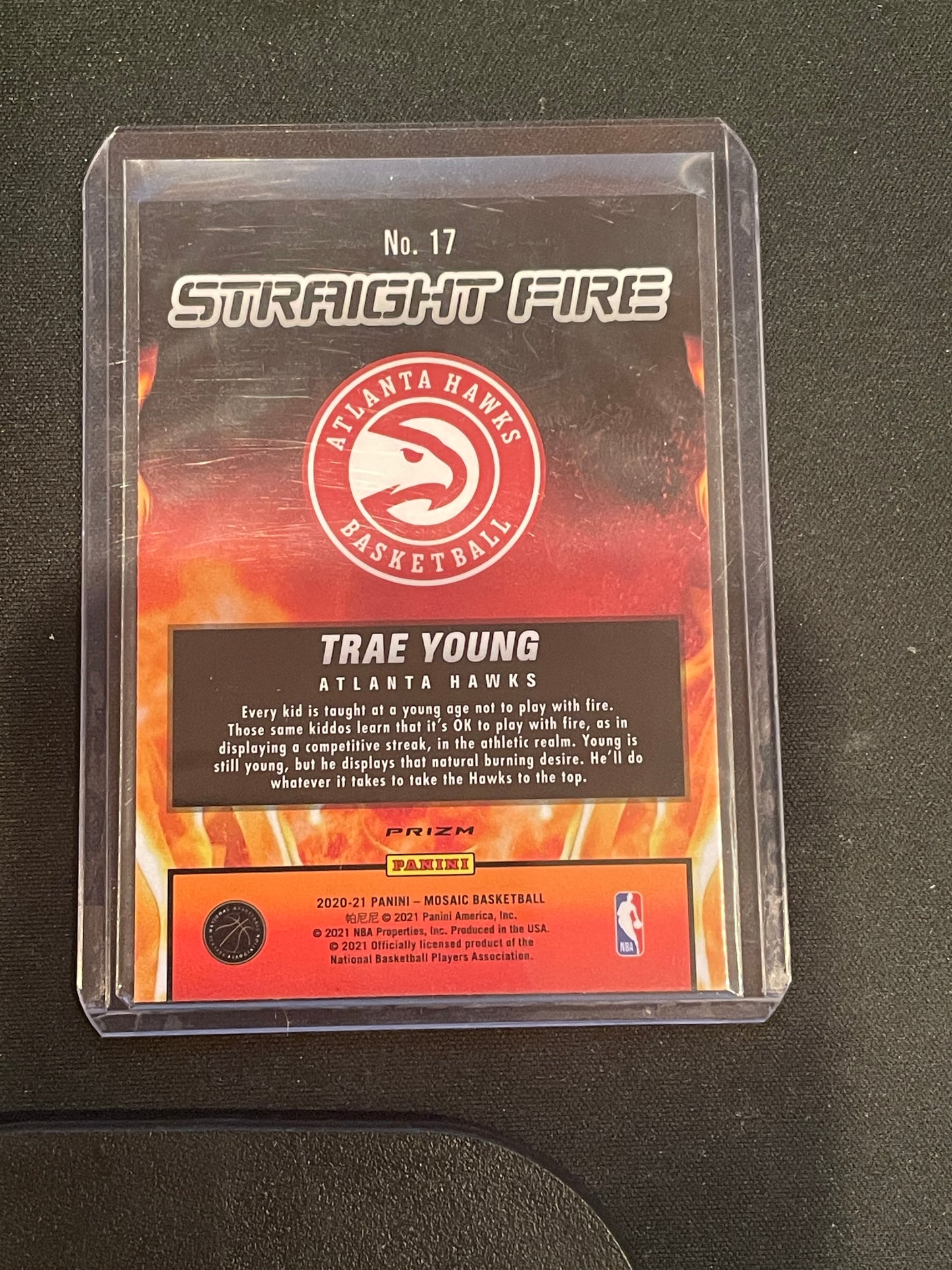 2021 2020-21 Panini Mosaic Basketball Trae Young Straight Fire Silver #17