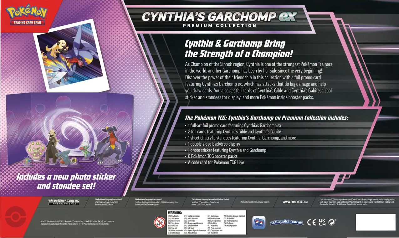 2025 Pokemon SV Cynthia's Garchomp Ex Premium Collection Box