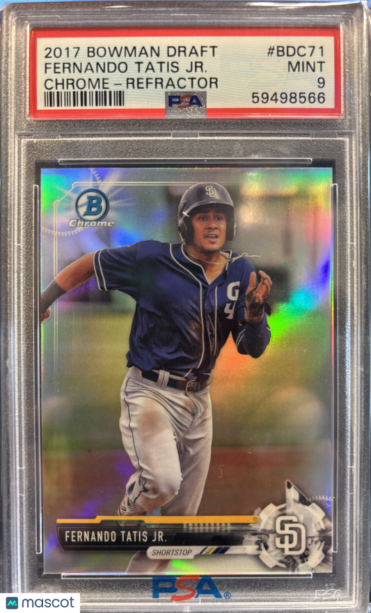 2017 Bowman Draft Baseball Fernando Tatis JR. Chrome Refractor #BDC71 PSA 9