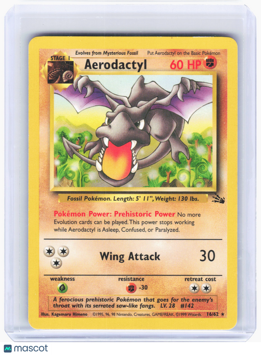 1999 Pokemon—Aerodactyl #16/62 Fossil—Rare Non-Foil [Lightly Played]