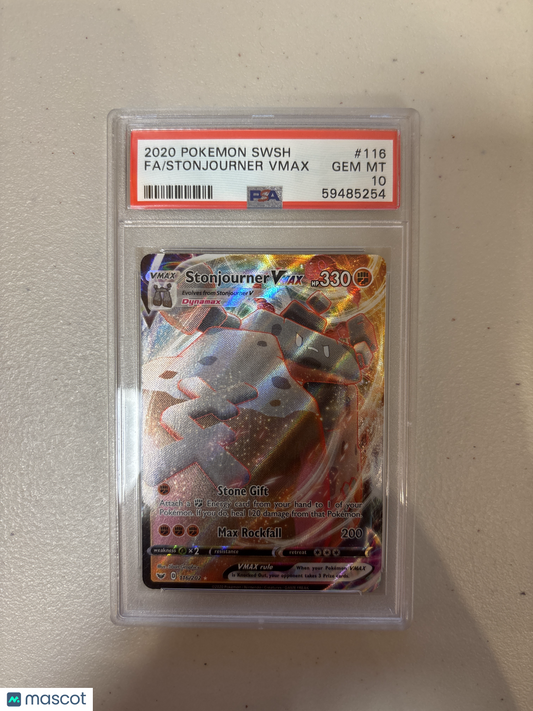 Stonjourner Vmax Fa 2020 Pokemon Sword & Shield #116 PSA 10