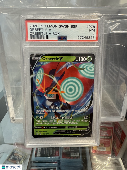 Orbeetle V 2020 Pokemon Swsh Black Star Promo #078 Orbeetle V Box PSA 7