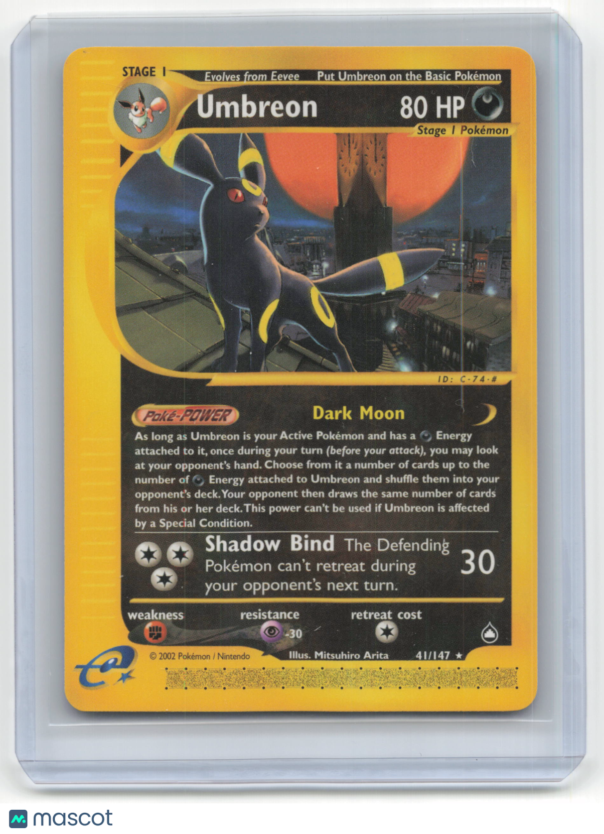 2002 Pokemon TCG Umbreon Aquapolis #41/147 English