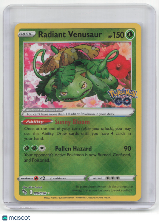 2022 Radiant Venusaur Pokemon GO #004/078