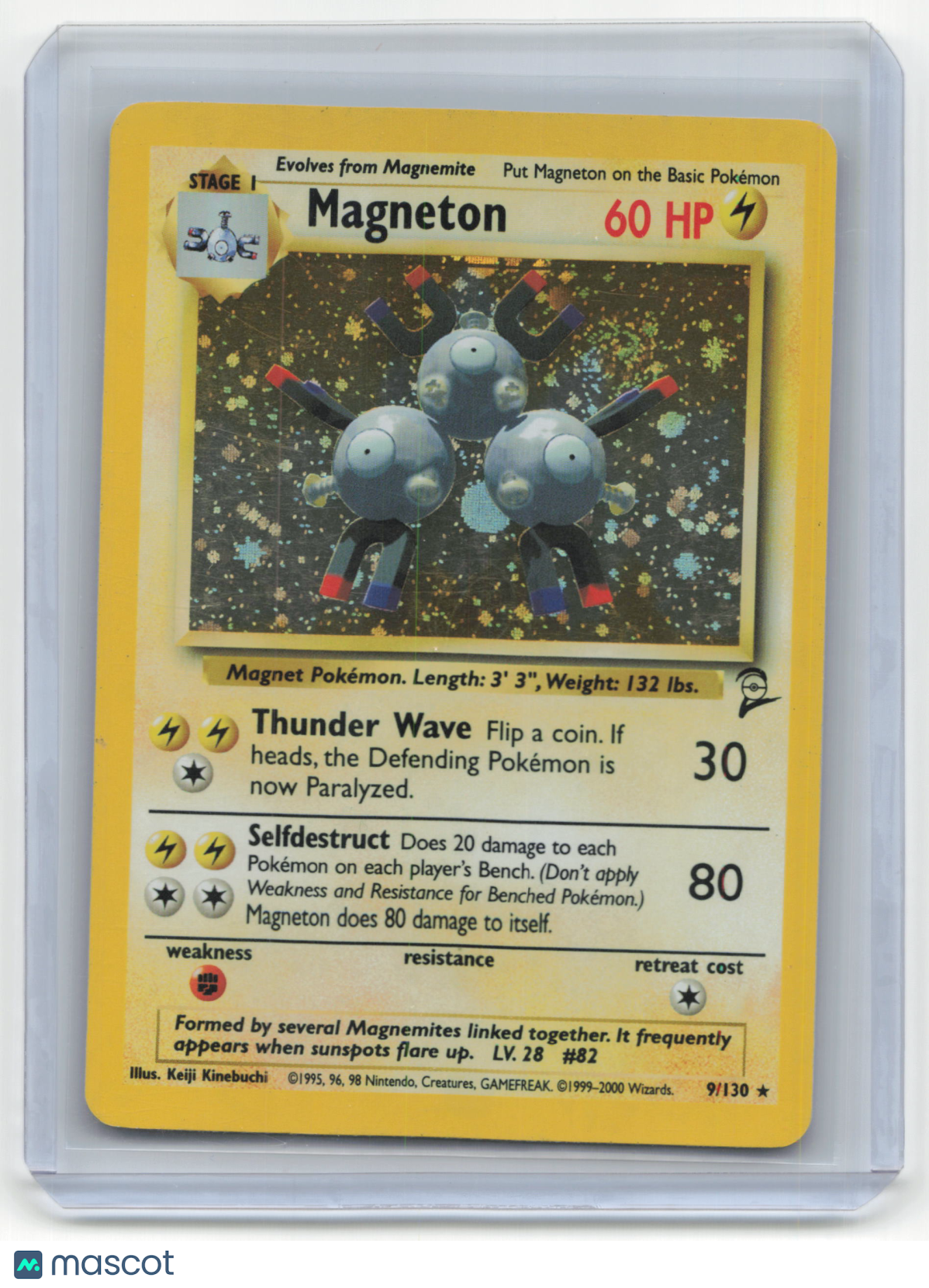 2000 Pokemon TCG Magneton Base Set 2 #9/130 Lightly Played Swirl