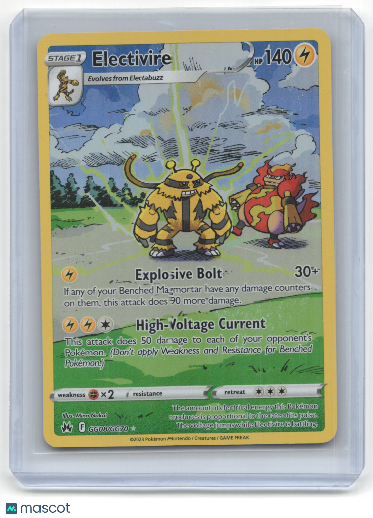 2023 Pokemon Electivire Crown Zenith: Galarian Gallery #GG08/GG70 Near Mint