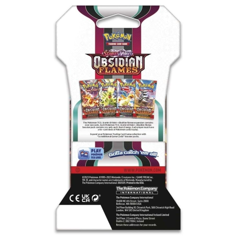 2023 Pokemon Scarlet & Violet Obsidian Flames Sleeved Booster Pack