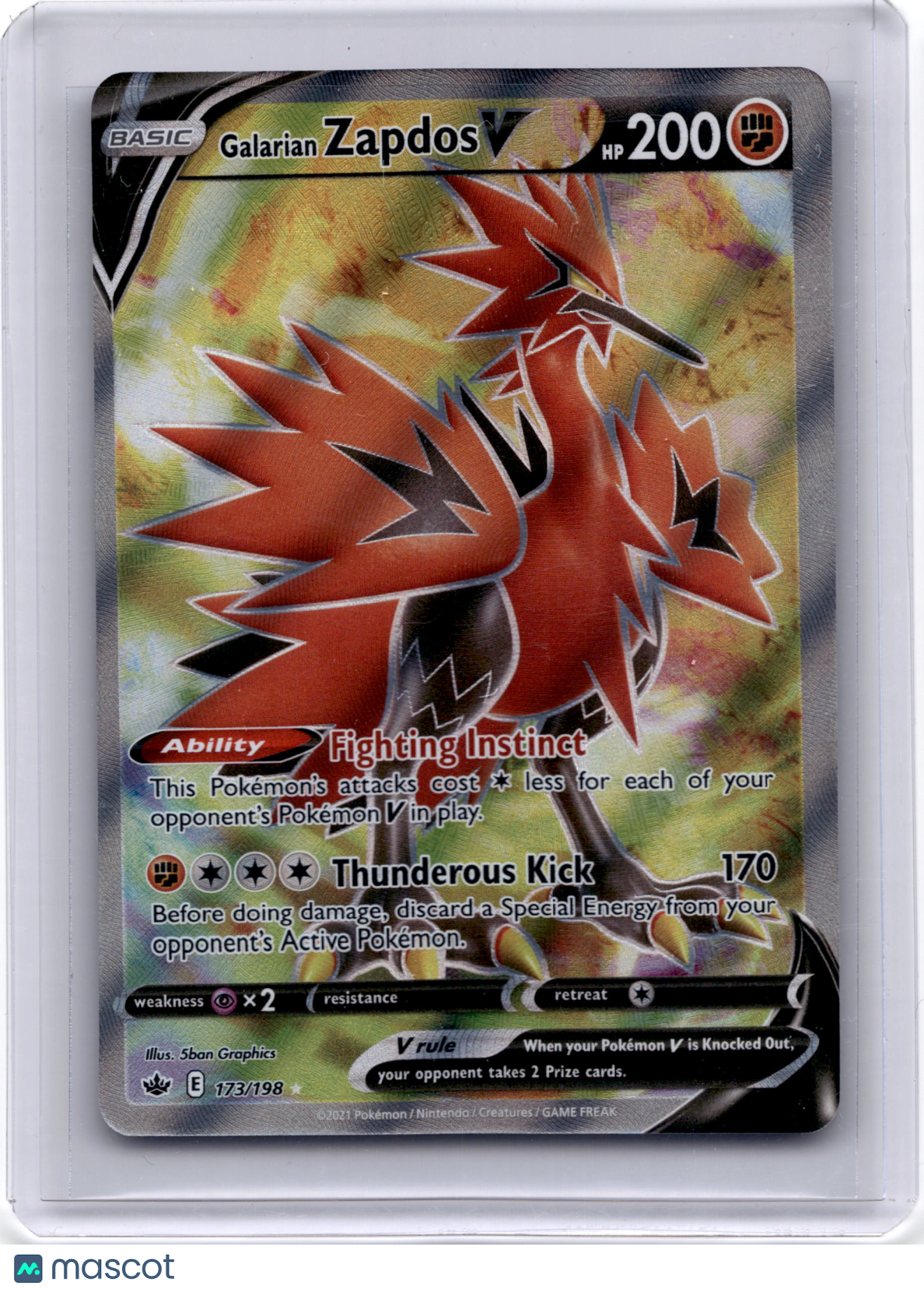 2021 Pokemon TCG Galarian Zapdos V Chilling Reign #173/198 - Papa Joey's Collectibles