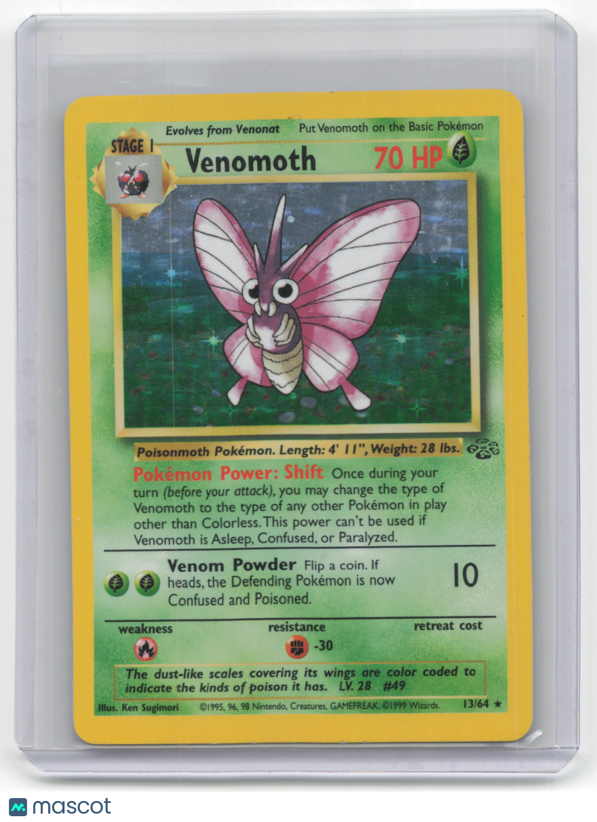 Pokemon TCG Venomoth 1999 Pokemon Jungle #13/64