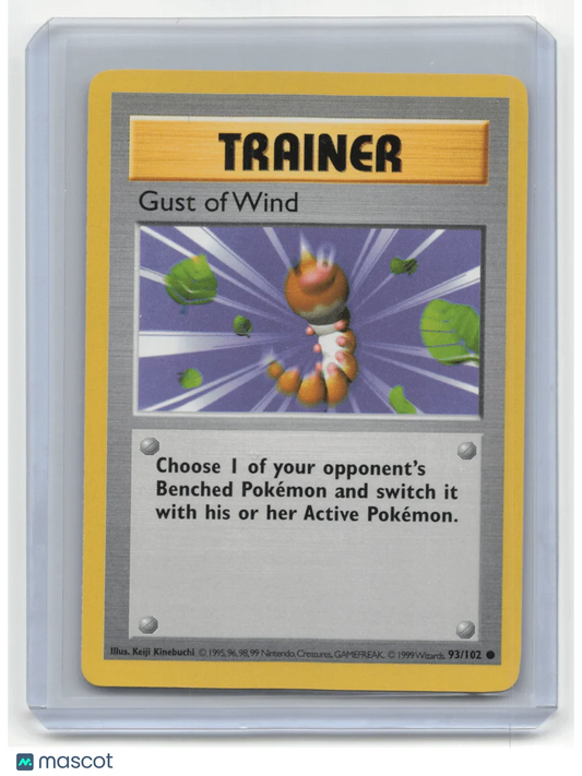 Pokemon Gust of Wind 1999 Pokemon Base Set #93/102 Shadowless - Papa Joey's Collectibles