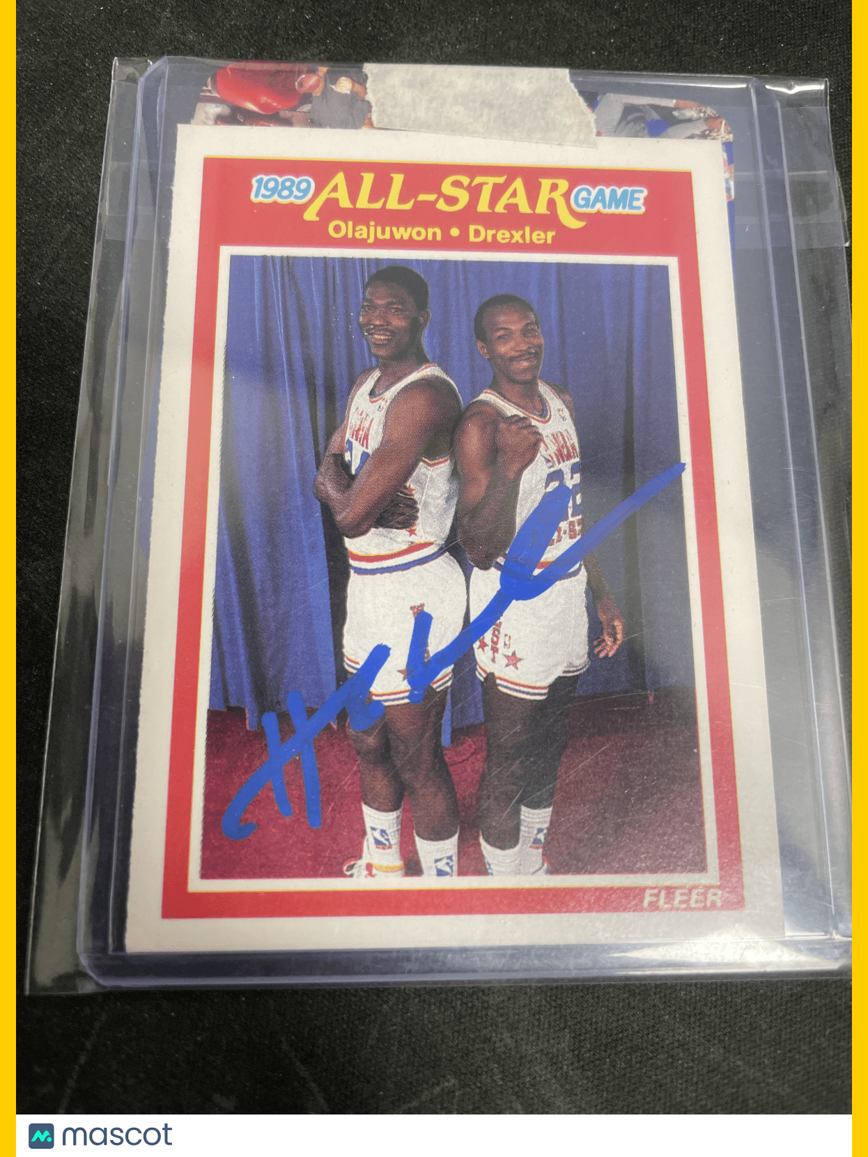 1989 Fleer Basketball Olajuwon Autograph w/COA