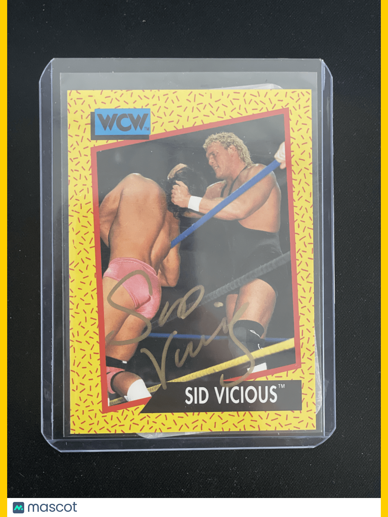 1991 WCW Wrestling Sid Vicious Autograph w/COA #35