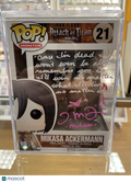 Funko Attack on Titan Mikasa Ackerman #21 (Very Good) (Trina Nishimura Auto JSA)