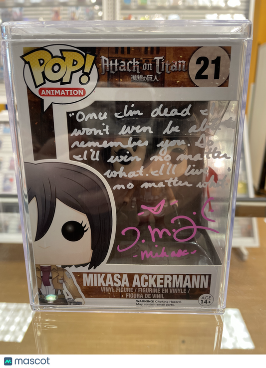 Funko Attack on Titan Mikasa Ackerman #21 (Very Good) (Trina Nishimura Auto JSA)