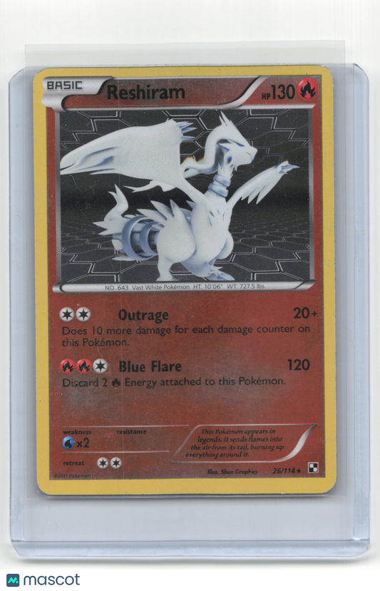 2011 Pokemon TCG Reshiram Black & White #26/114 Lightly Played Holo