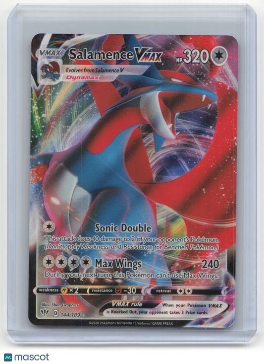 2020 Pokemon TCG Salamence VMAX Darkness Ablaze #144/189