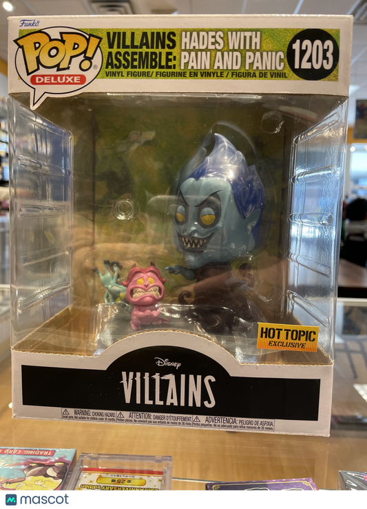 Funko Disney Villains Assemble: Hades w/ Pain & Panic #1203 (VG) Hot Topic Excl.
