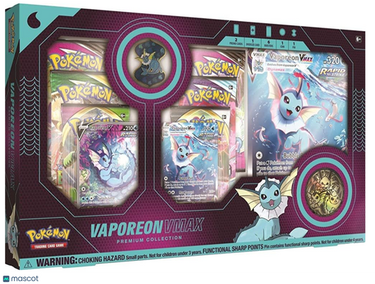 2021 Pokemon Sword & Shield Vaporeon VMAX Premium Collection Box
