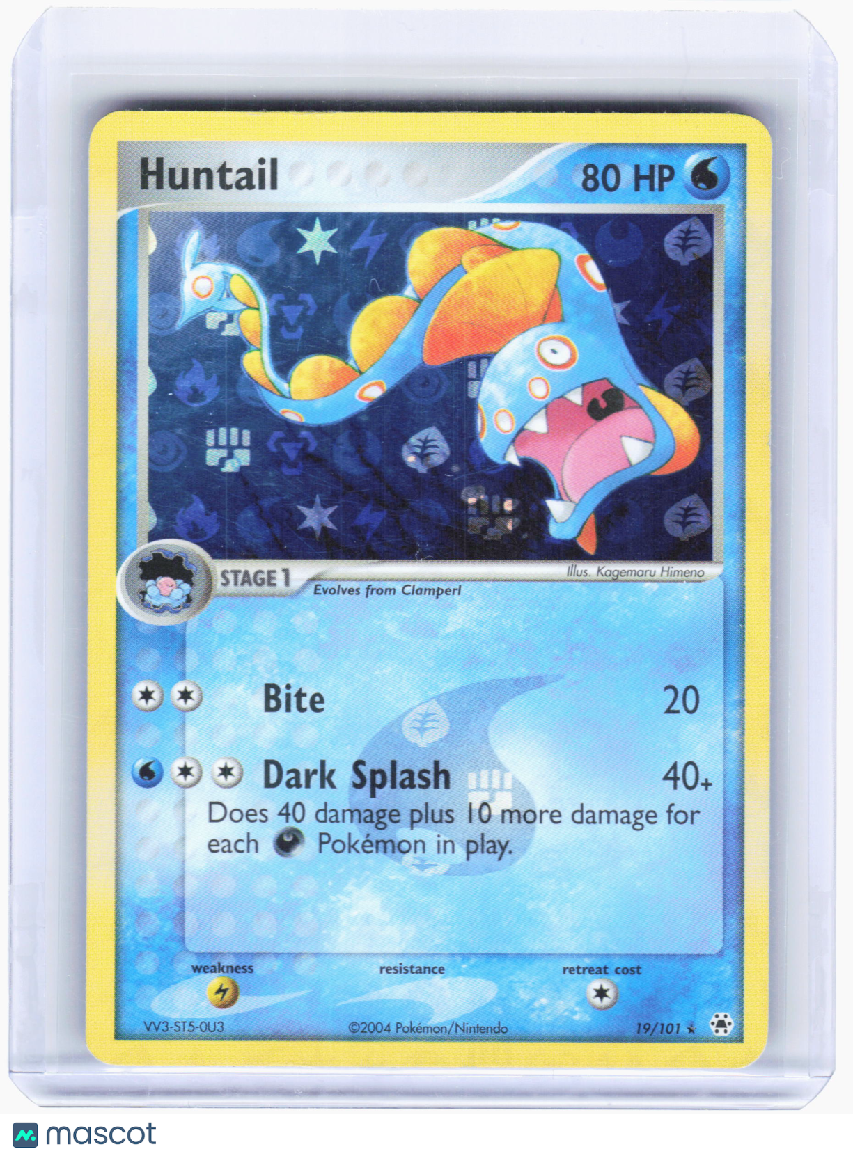 2004 Pokemon—Huntail #19/101 EX Hidden Legends—Reverse Holo [Moderately Played]