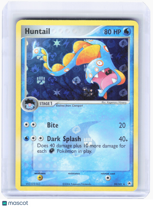 2004 Pokemon—Huntail #19/101 EX Hidden Legends—Reverse Holo [Moderately Played]