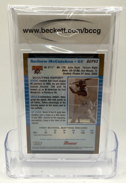 2005 Topps Bowman Draft Picks & Prospects —Andrew McCutchen #BDP63 —BCCG 10