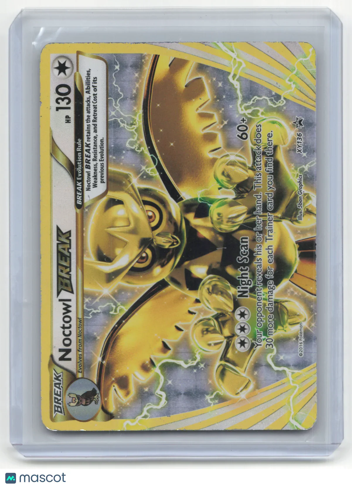 2016 Pokemon TCG Noctowl BREAK XY Black Star Promos #XY136 Mod Played - Papa Joey's Collectibles