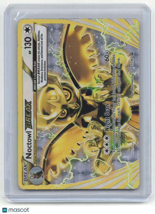 2016 Pokemon TCG Noctowl BREAK XY Black Star Promos #XY136 Mod Played - Papa Joey's Collectibles