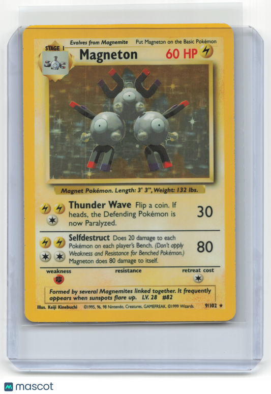 1999 Pokemon TCG Magneton Base Set #9/102 Mod Played Holo