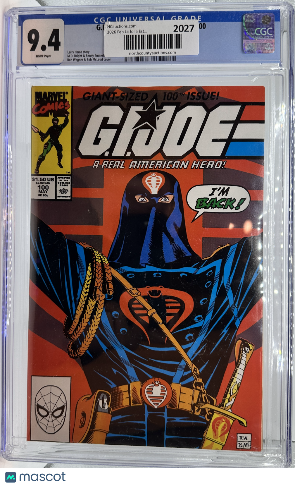 1990 - G.I. Joe, A Real American Hero #100 Marvel Comics CGC 9.4