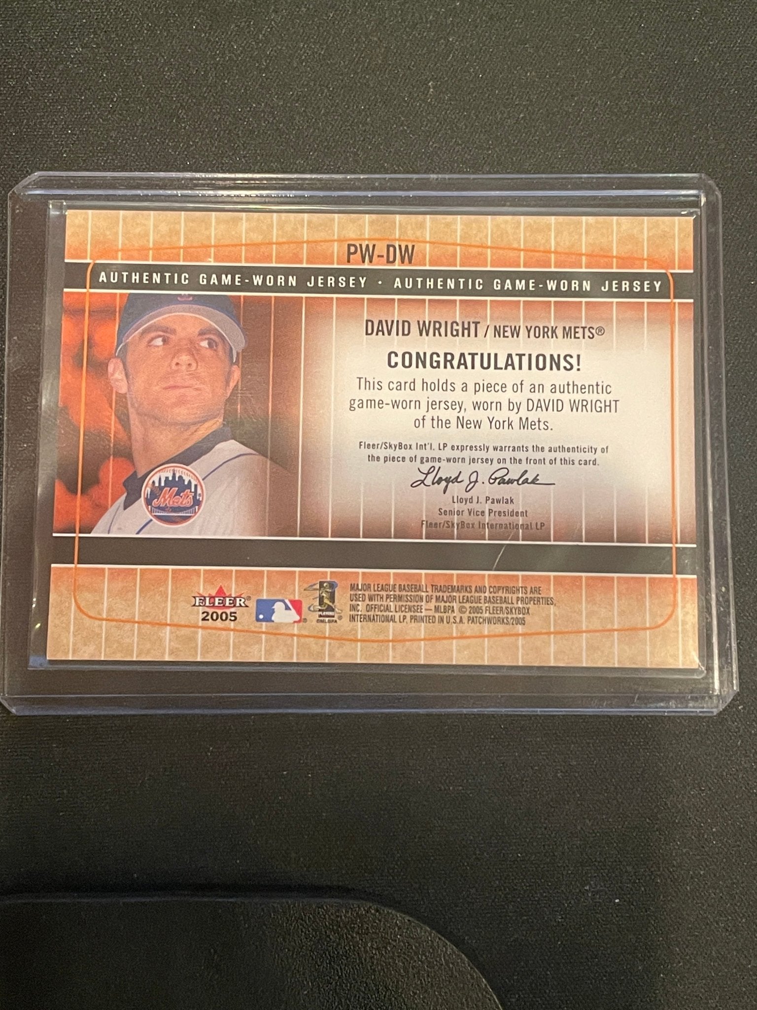 2005 Fleer Patchworks Baseball David Wright Relic #PW-DW