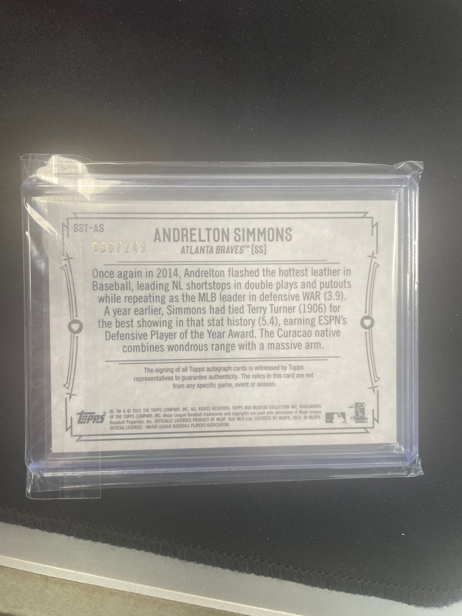 2015 Museum Collection Basketball Andrelton Simmons Autograph Relic #SST-AS