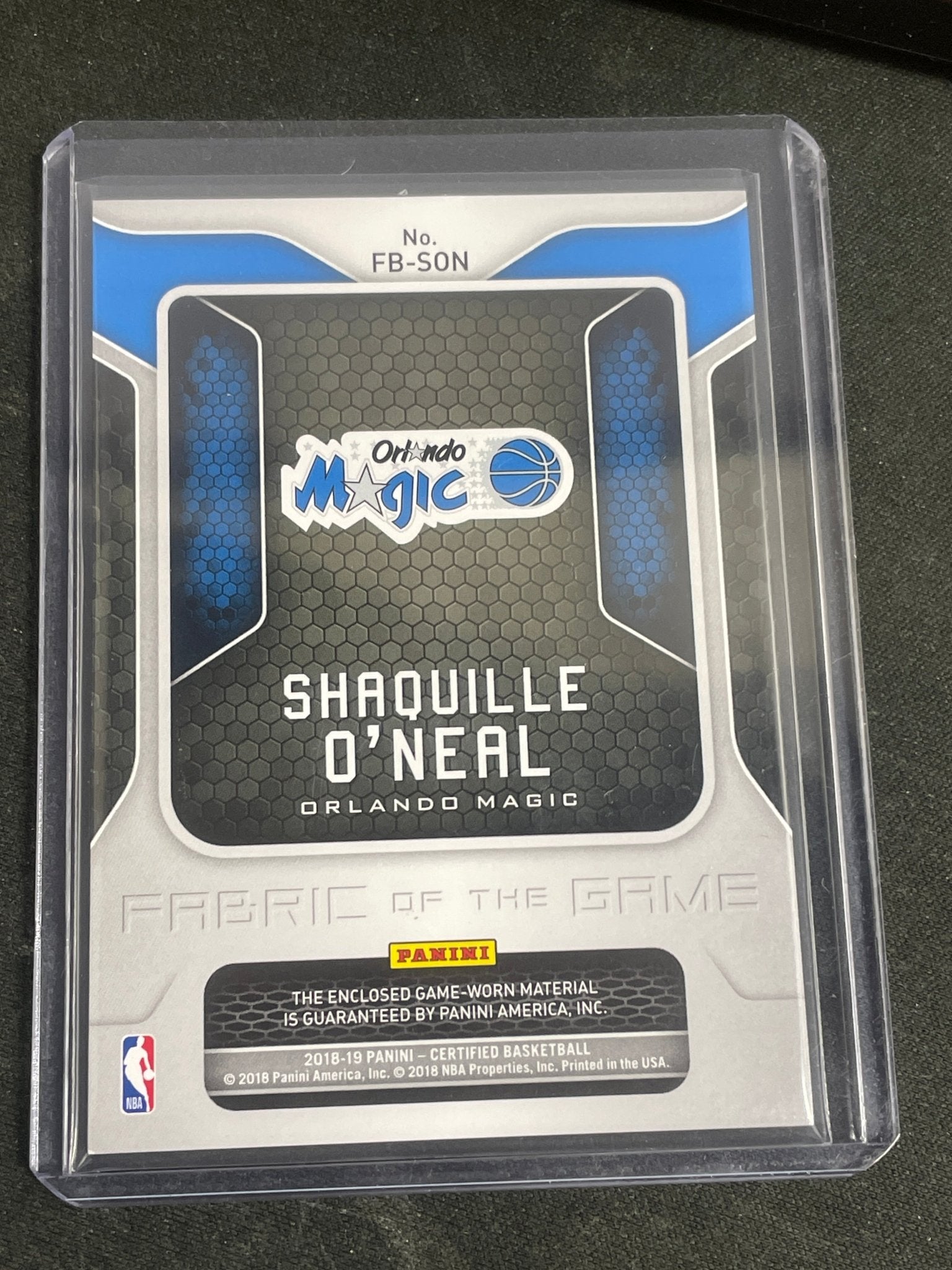 2018 Certified Basketball Shaquille O'Neal Relic /149 #FB-SON