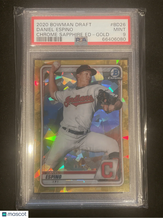 2020 Bowman Draft Chrome Sapphire Edition Baseball Daniel Espino Gold #BD26 PSA 9 - Papa Joey's Collectibles