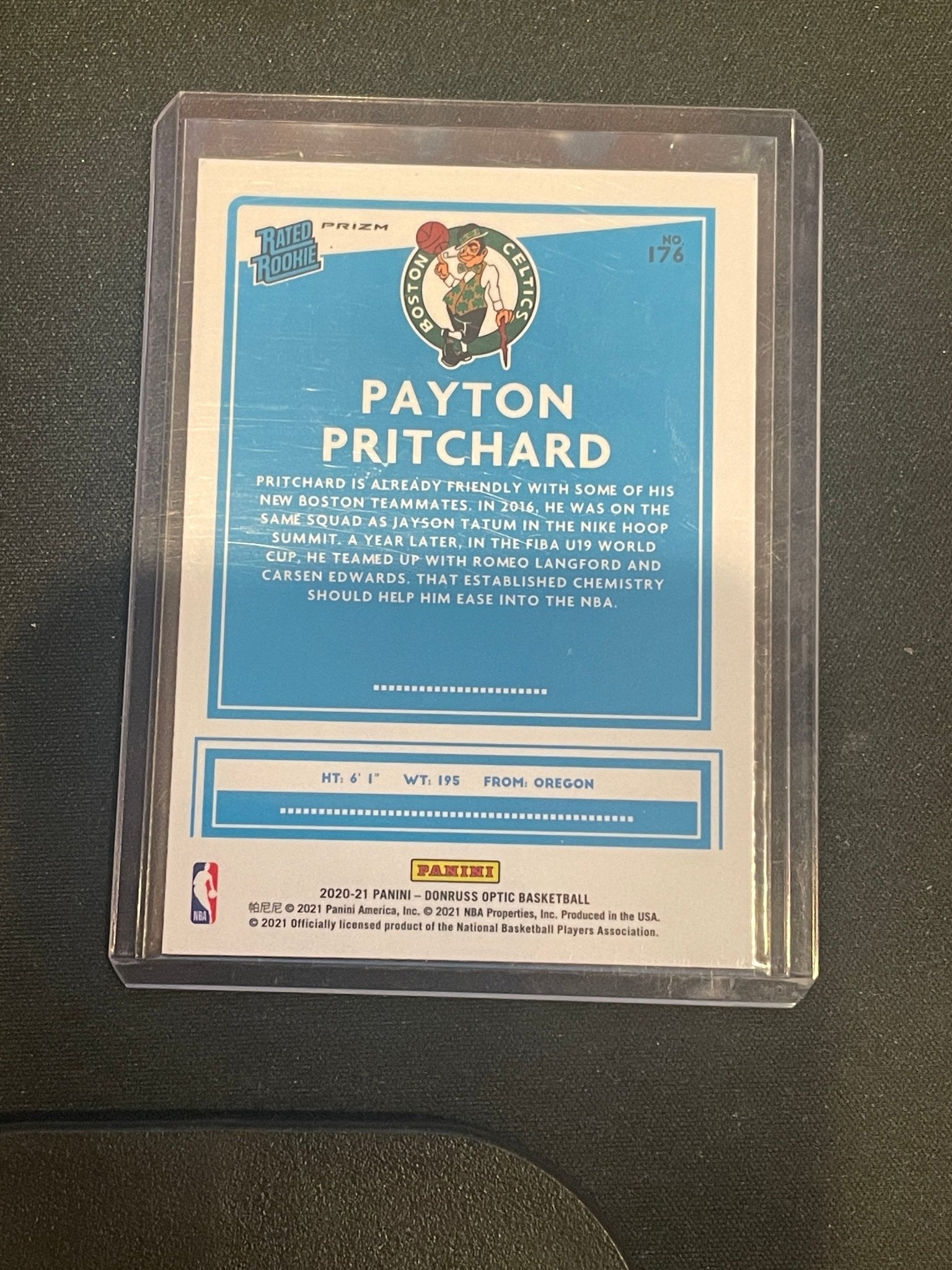 2021-22 Panini Donruss Optic Basketball Payton Pritchard Blue Velocity #176