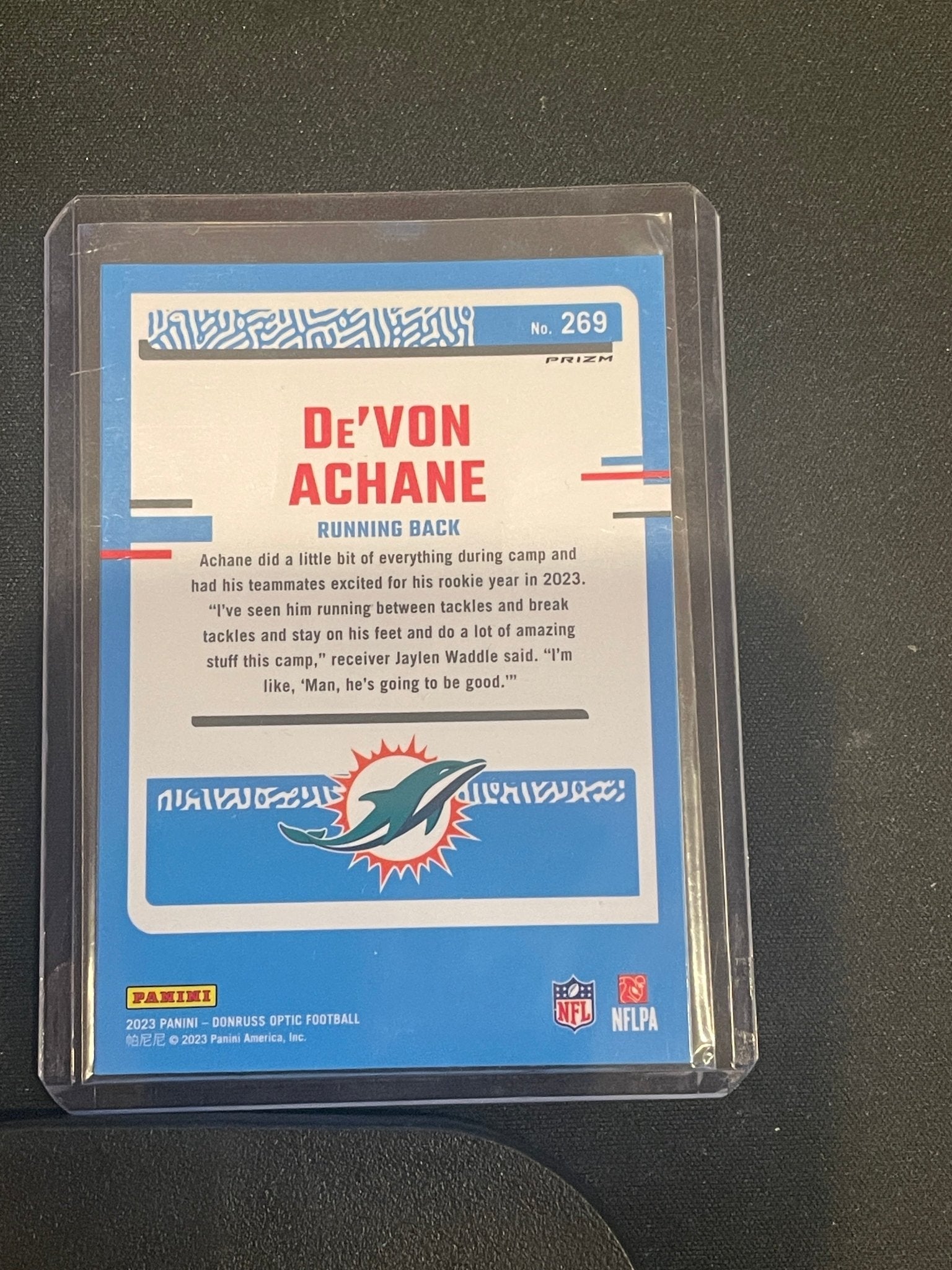 2023 Donruss Optic Football De'von Achane Asia Red #269