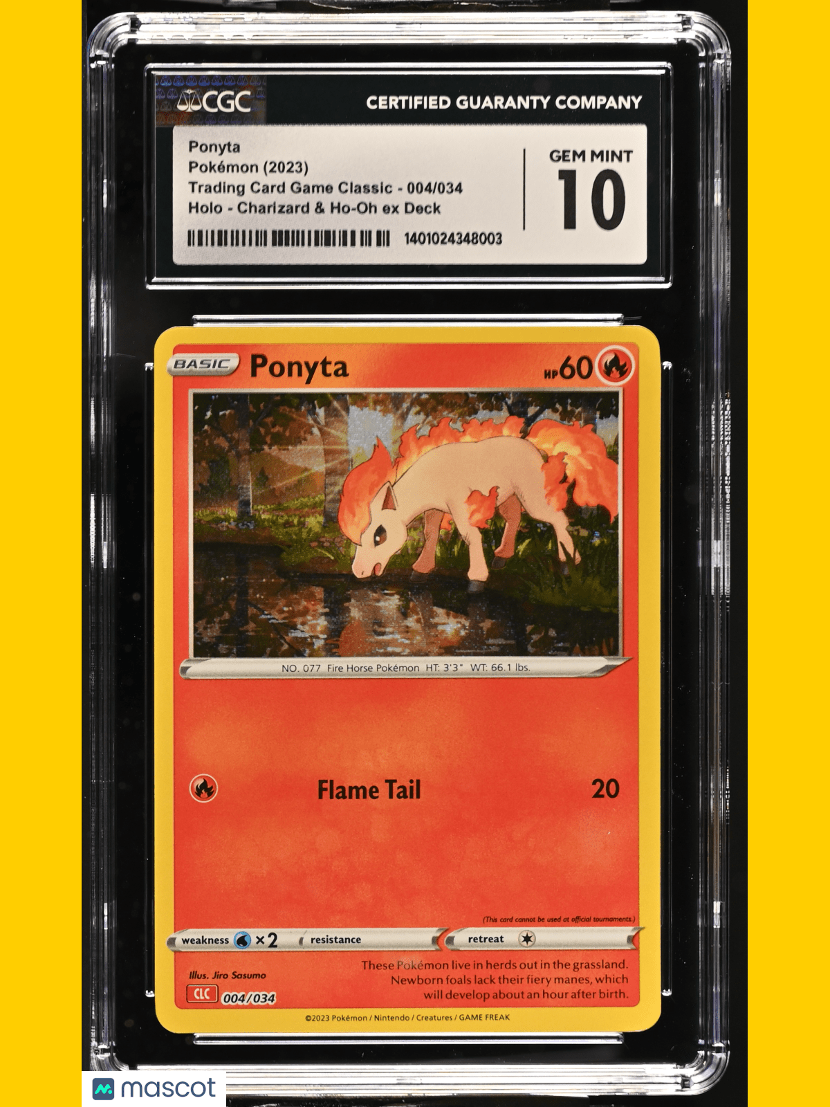 2023 Pokémon Trading Card Game Classic - CLV, CLC, CLB Pokémon Ponyta Charizard & Ho-Oh ex Deck - CLC Holo #004/034 CGC 10